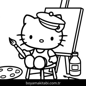 Hello Kitty boyama sayfası – boyama etkinliği, çocuk aktivitesi