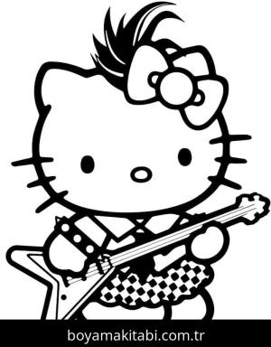 Hello Kitty boyama sayfası – boyama çalışması, yaratıcılığı geliştirir