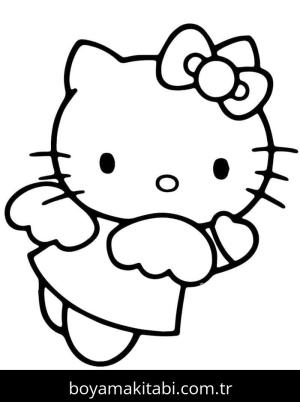 Hello Kitty boyama sayfası – eğlenceli etkinlik, el becerilerini geliştirir