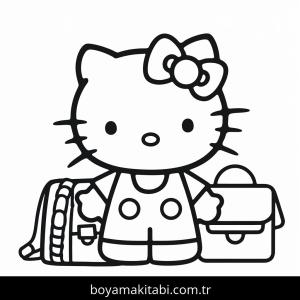 Hello Kitty boyama sayfası – çocuklar için, çizgi film temalı