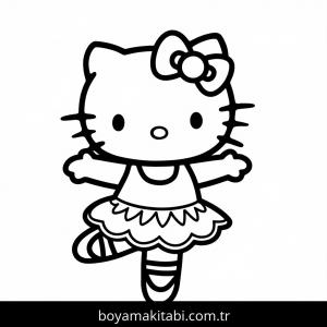 Hello Kitty boyama sayfası – el becerilerini geliştirir, boyama çalışması
