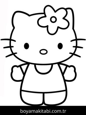 Hello Kitty boyama sayfası – sanatsal çalışma, çocuklar için