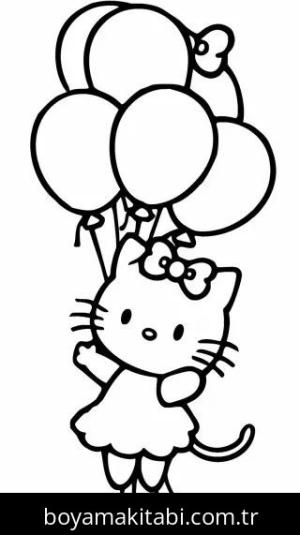 Hello Kitty boyama sayfası – renkli çizimler, okul öncesi