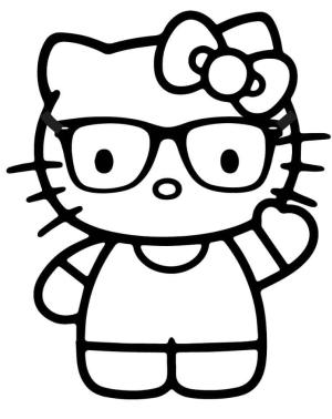 Hello Kitty boyama sayfası, Hello Kitty coloring page, Hello Kitty Gözlüklü,