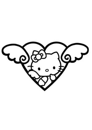 Hello Kitty boyama sayfası, Hello Kitty coloring page, Hello Kitty Kalp,