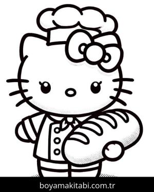 Hello Kitty boyama sayfası – sevimli karakter, sanatsal çalışma