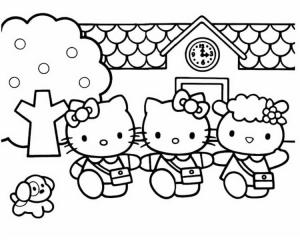 Hello Kitty boyama sayfası, Hello Kitty coloring page, Hello Kitty ve Arkadaşları Okula Gidiyor,
