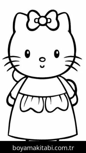 Hello Kitty boyama sayfası – kolay boyama, eğitici aktivite