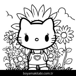 Hello Kitty boyama sayfası – yaratıcılık, eğlenceli etkinlik