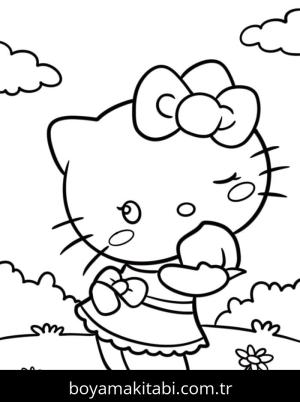 Hello Kitty boyama sayfası – sevimli karakter, sanatsal çalışma