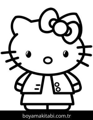 Hello Kitty boyama sayfası – eğitici aktivite, yaratıcılık