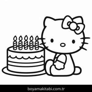 Hello Kitty boyama sayfası – eğlenceli etkinlik, el becerilerini geliştirir