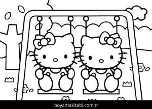 Hello Kitty boyama sayfası – keyifli zaman, renkli çizimler