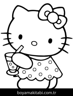 Hello Kitty boyama sayfası – yaratıcılık, eğlenceli etkinlik