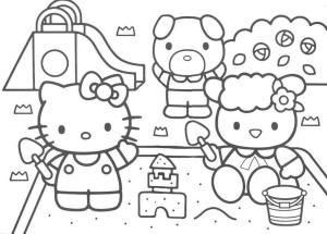 Hello Kitty boyama sayfası, Hello Kitty coloring page, Hello Kitty ve Sandcastle Arkadaşları,