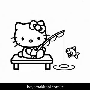 Hello Kitty boyama sayfası – okul öncesi, evde etkinlik