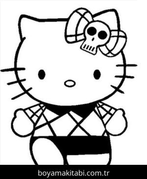 Hello Kitty boyama sayfası – eğlenceli etkinlik, el becerilerini geliştirir
