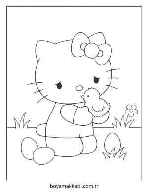 Hello Kitty boyama sayfası – yaratıcılığı geliştirir, keyifli zaman