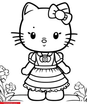 Hello Kitty boyama sayfası, Hello Kitty coloring page, , 