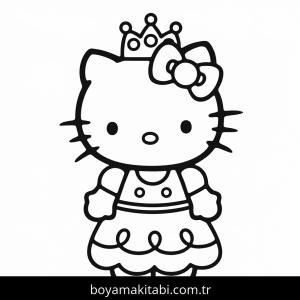 Hello Kitty boyama sayfası – kolay boyama, eğitici aktivite