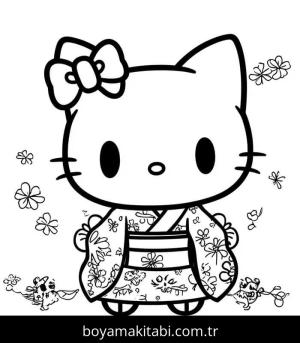 Hello Kitty boyama sayfası – çocuklar için, çizgi film temalı