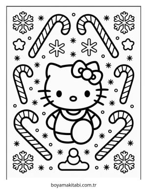 Hello Kitty boyama sayfası – eğlenceli etkinlik, el becerilerini geliştirir