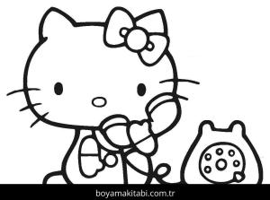 Hello Kitty boyama sayfası – çocuk aktivitesi, PDF indir