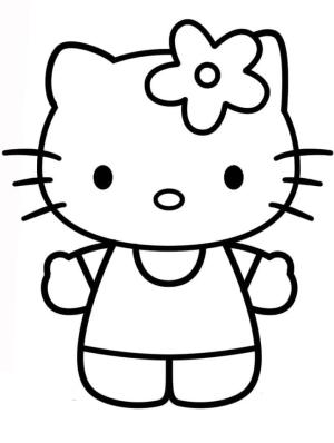 Hello Kitty boyama sayfası, Hello Kitty coloring page, Hello Kitty Basit,