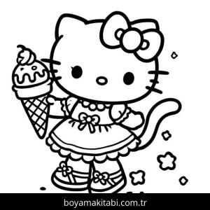 Hello Kitty boyama sayfası – kolay boyama, eğitici aktivite