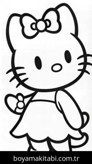 Hello Kitty boyama sayfası – PDF indir, sevimli karakter