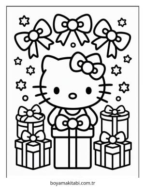 Hello Kitty boyama sayfası – yaratıcılık, eğlenceli etkinlik