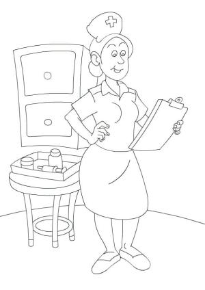 Hemşire boyama sayfası,  coloring page, Hemşire Ücretsiz, 