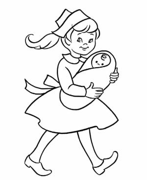 Hemşire boyama sayfası,  coloring page, Şirin Hemşire ve Bebek, 