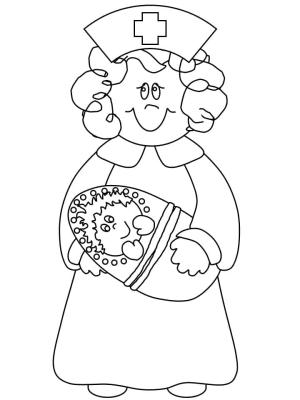 Hemşire boyama sayfası,  coloring page, Hemşire ve Bebek, 