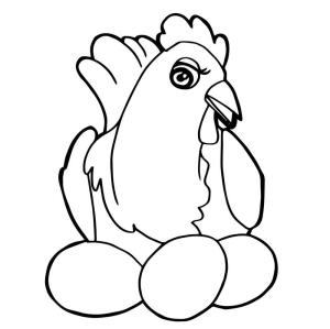 Hen boyama sayfası,  coloring page, Hen ve üç Yumurta, 