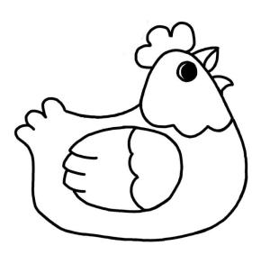 Hen boyama sayfası,  coloring page, Kolay Hen, 