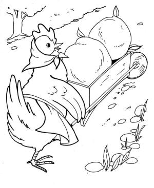 Hen boyama sayfası,  coloring page, Küçük Kırmızı Hen, 