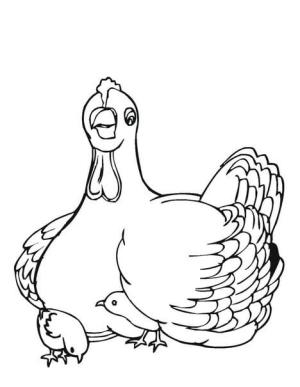 Hen boyama sayfası,  coloring page, Temel Hen ve Civcivler, 