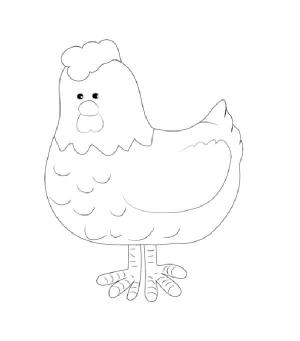 Hen boyama sayfası,  coloring page, Sevimli Hen, 