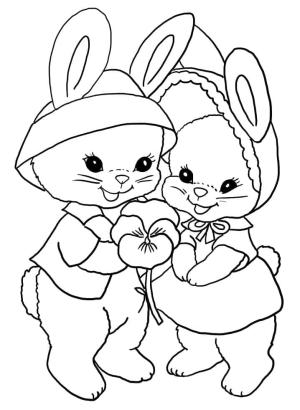 Hercai Menekşe boyama sayfası, coloring page, Hercai Menekşe ile tavşanlar,