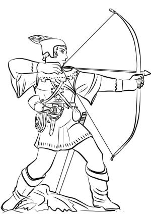 Heykel boyama sayfası,  coloring page, Robin Hood Heykeli, 