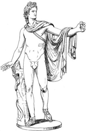 Heykel boyama sayfası,  coloring page, Apollon Heykeli, 