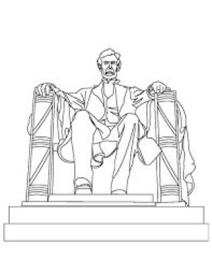 Heykel boyama sayfası,  coloring page, Lincoln Anıt Heykeli, 