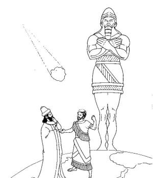 Heykel boyama sayfası,  coloring page, Kral Nebukadnezar ve Meteor Heykeli, 