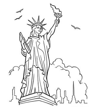 Heykel boyama sayfası,  coloring page, Muhteşem Özgürlük Heykeli, 