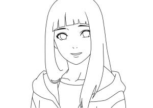 Hinata boyama sayfası,  coloring page, Hinata’nın Yüzü Gülümsüyor, 