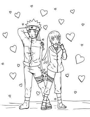 Hinata boyama sayfası,  coloring page, Hinata Ve Naruto Çizimi, 