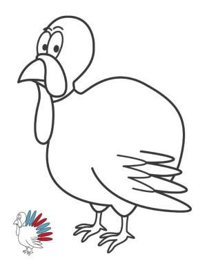 Hindi boyama sayfası,  coloring page, Korkmuş hindi., 