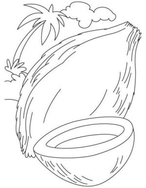 Hindistan Cevizi boyama sayfası,  coloring page, Sahilde Hindistan Cevizi, 