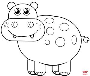 Hipopotam boyama sayfası, Hippopotamus coloring page, , hippopotamus cute hippo 